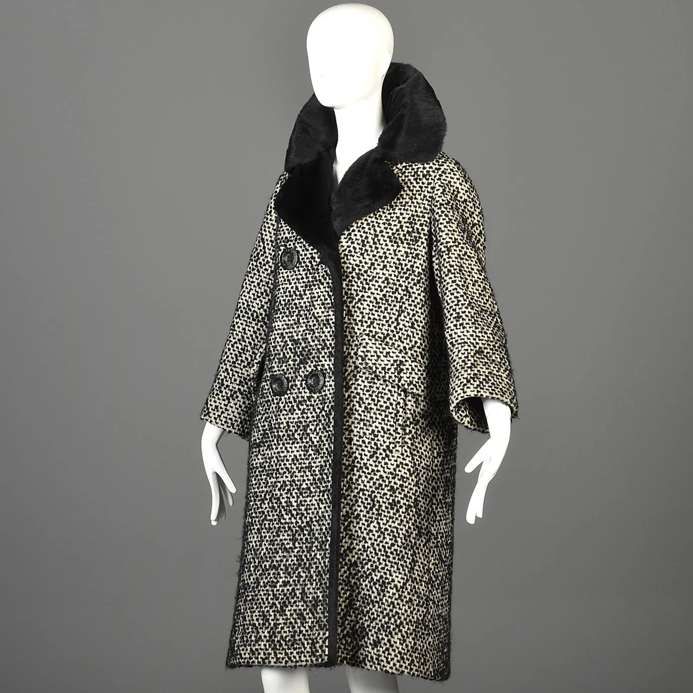 1960s Four Piece Tweed Set with Top, Skirt, Jacket, and Coat