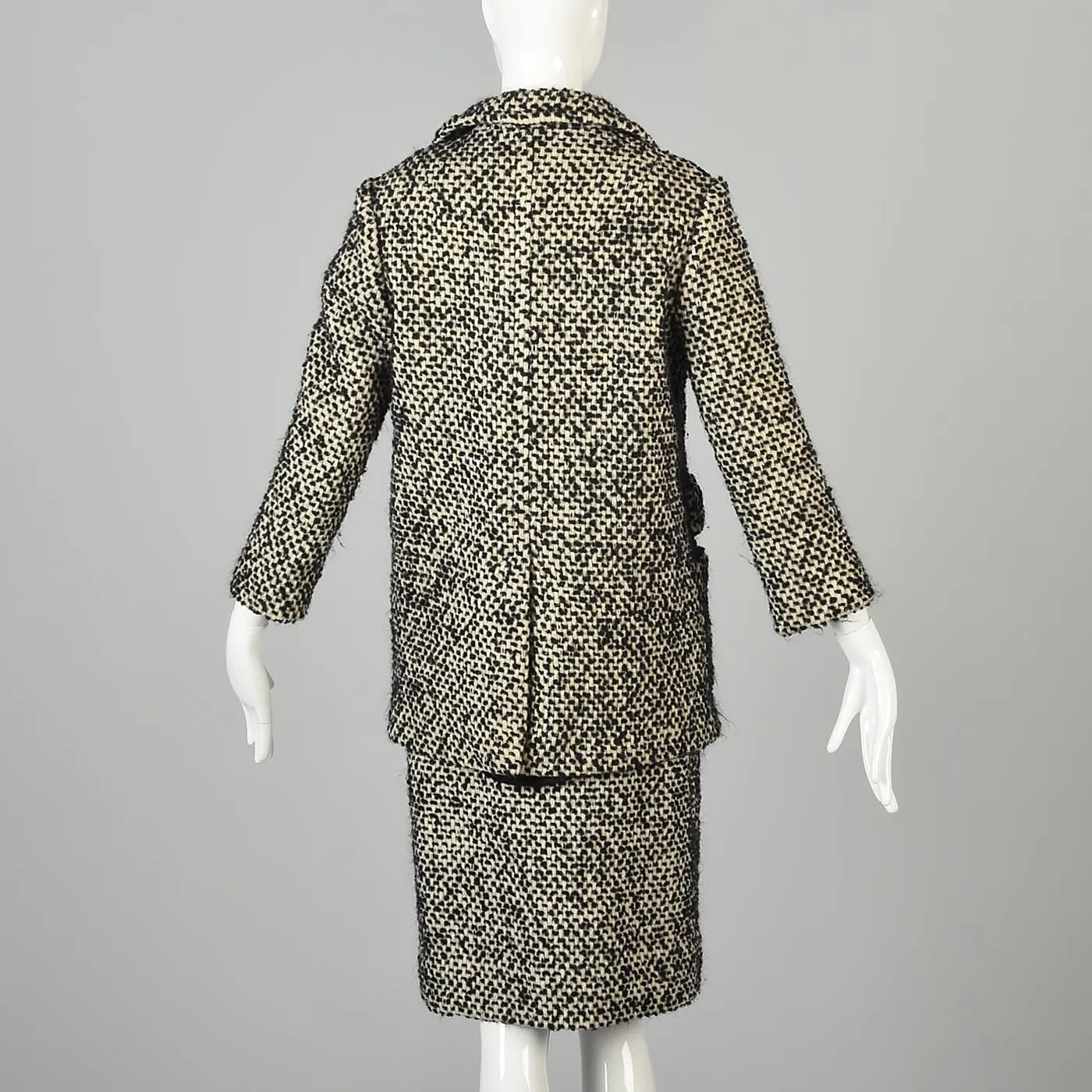 1960s Four Piece Tweed Set with Top, Skirt, Jacket, and Coat