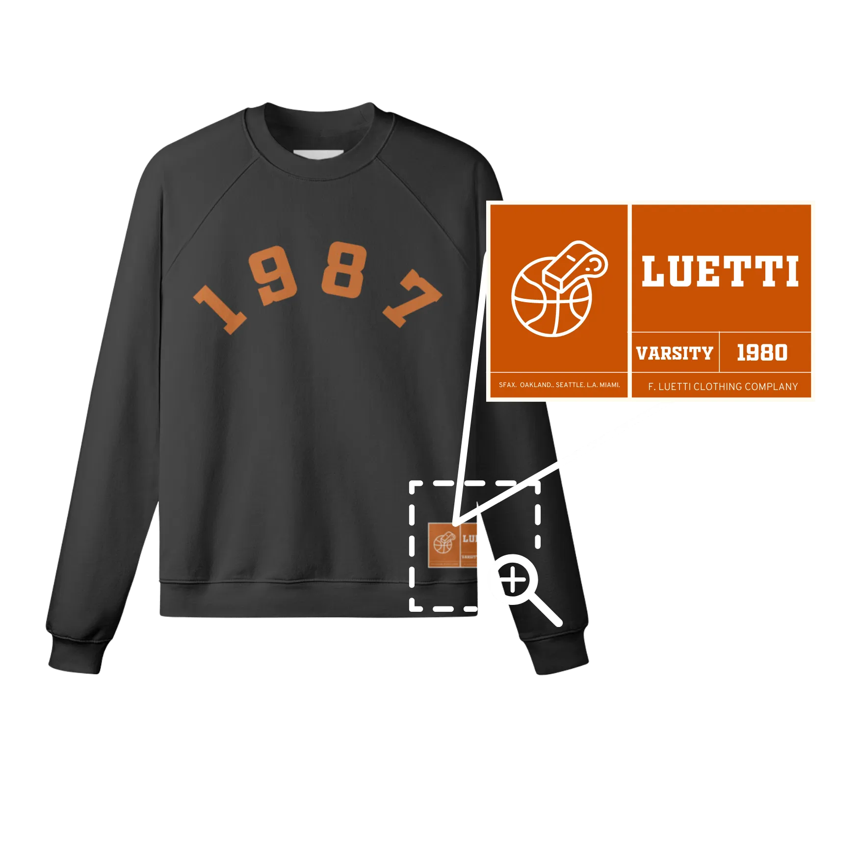1987 Retro Athletics Oversized Raglan Sweatshirt