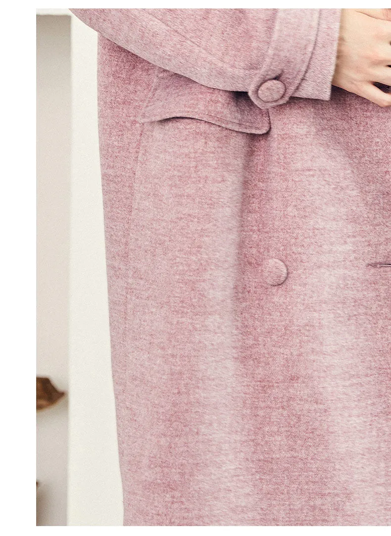 ARTKA WOOL BLEND LONGLINE FAUX FUR COLLAR COAT