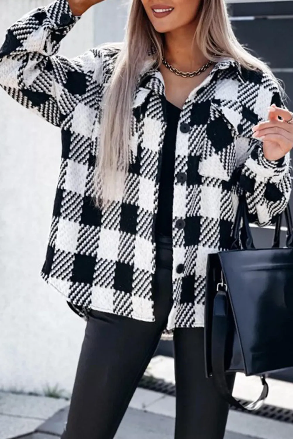 Black and White Glen Plaid Jacket