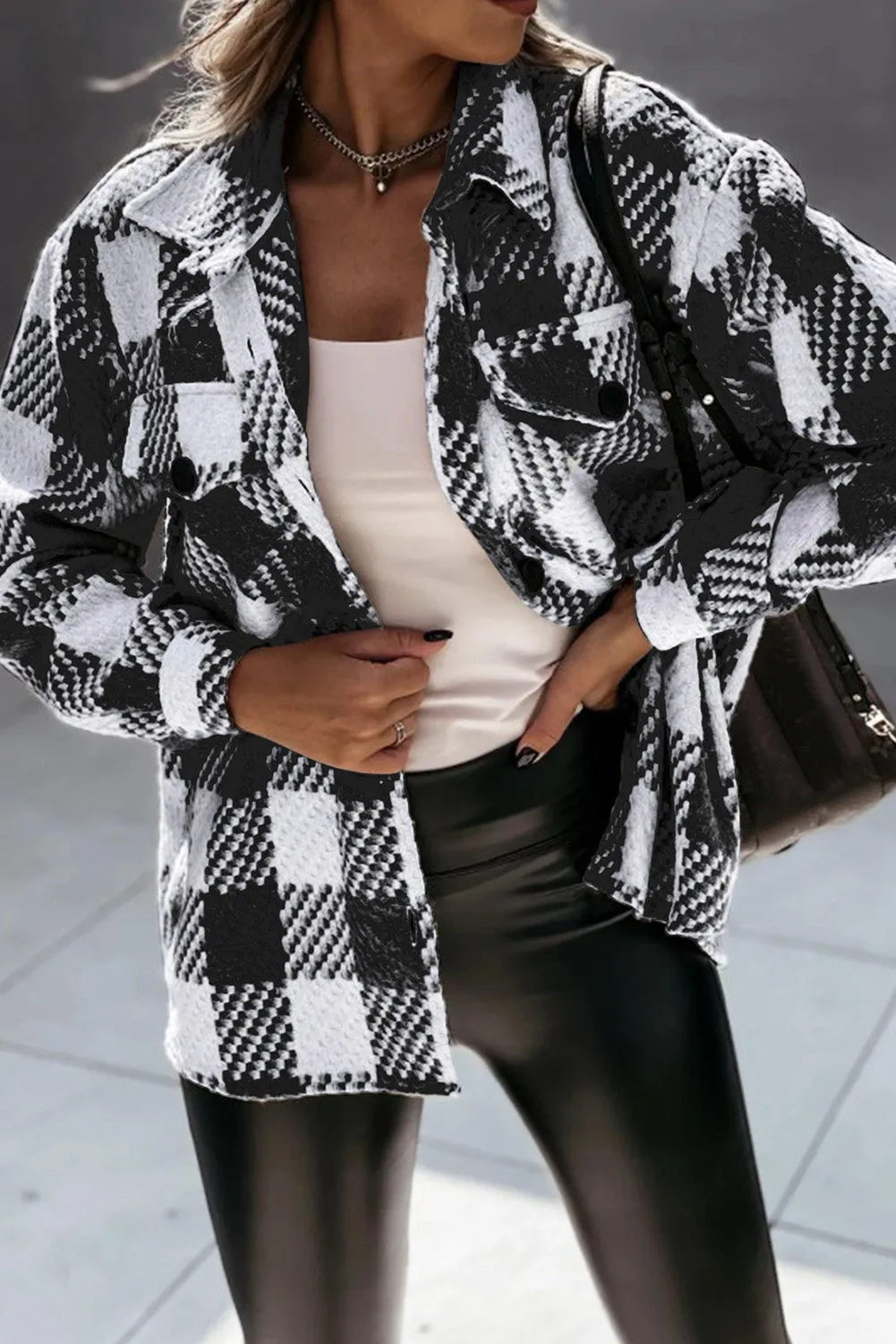 Black and White Glen Plaid Jacket