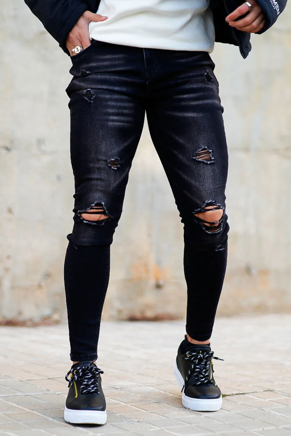 Black Ripped Men's Skinny Jean