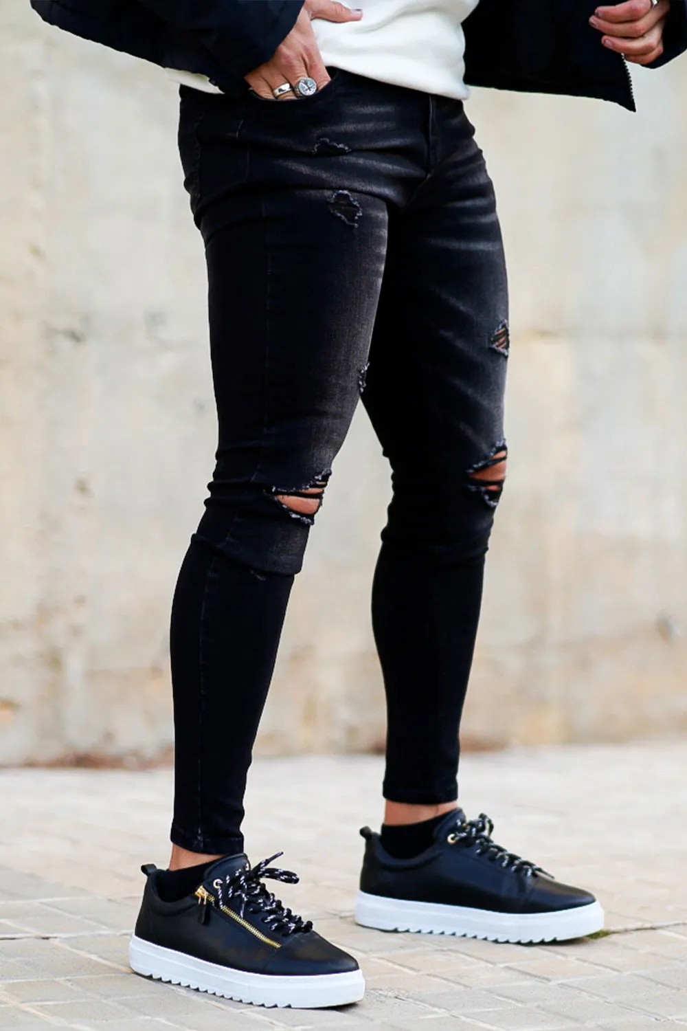 Black Ripped Men's Skinny Jean