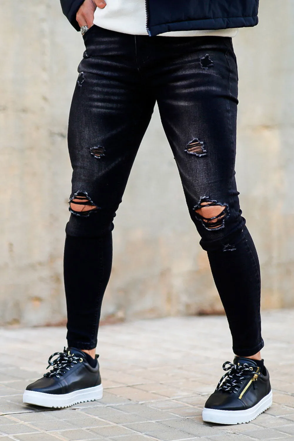 Black Ripped Men's Skinny Jean