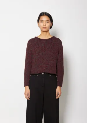 Caro Roll-Neck Cashmere Sweater — Bordeaux/Dark Taupe