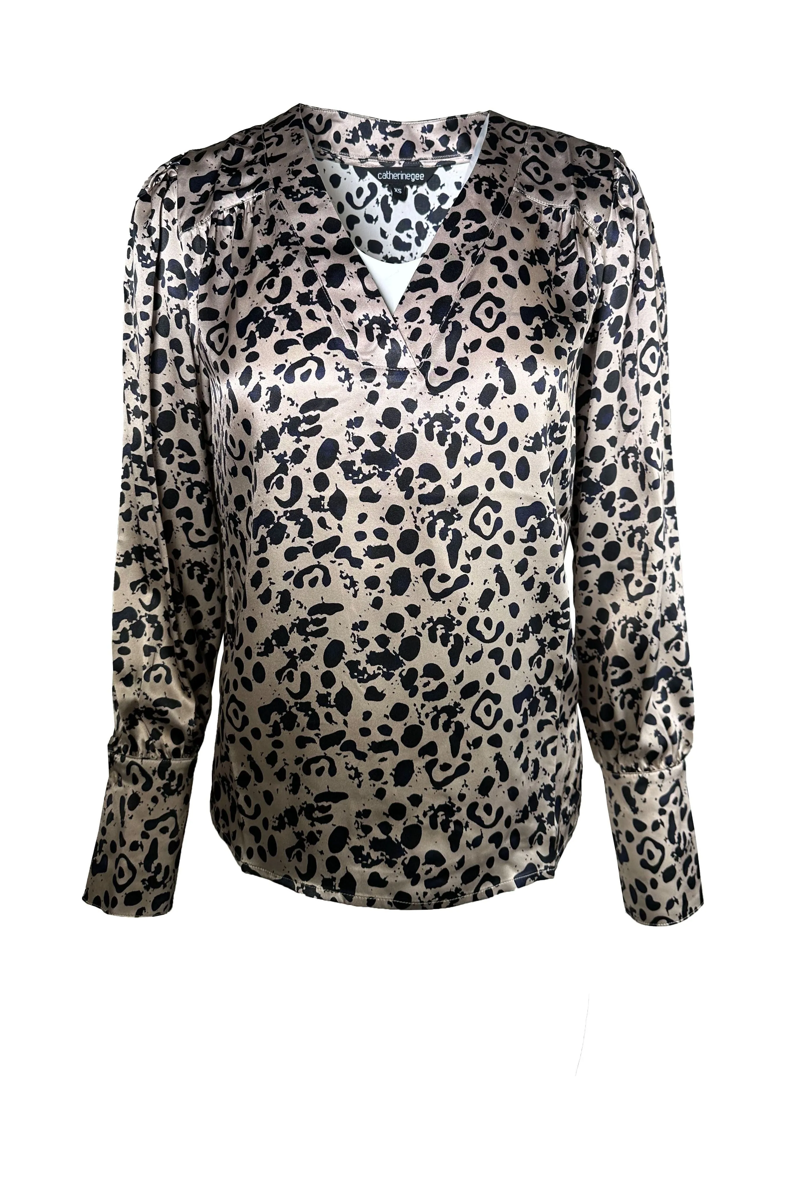 Catherine Gee Zaria French Cuff Silk Blouse | Miro Animal | Clearance Final Sale
