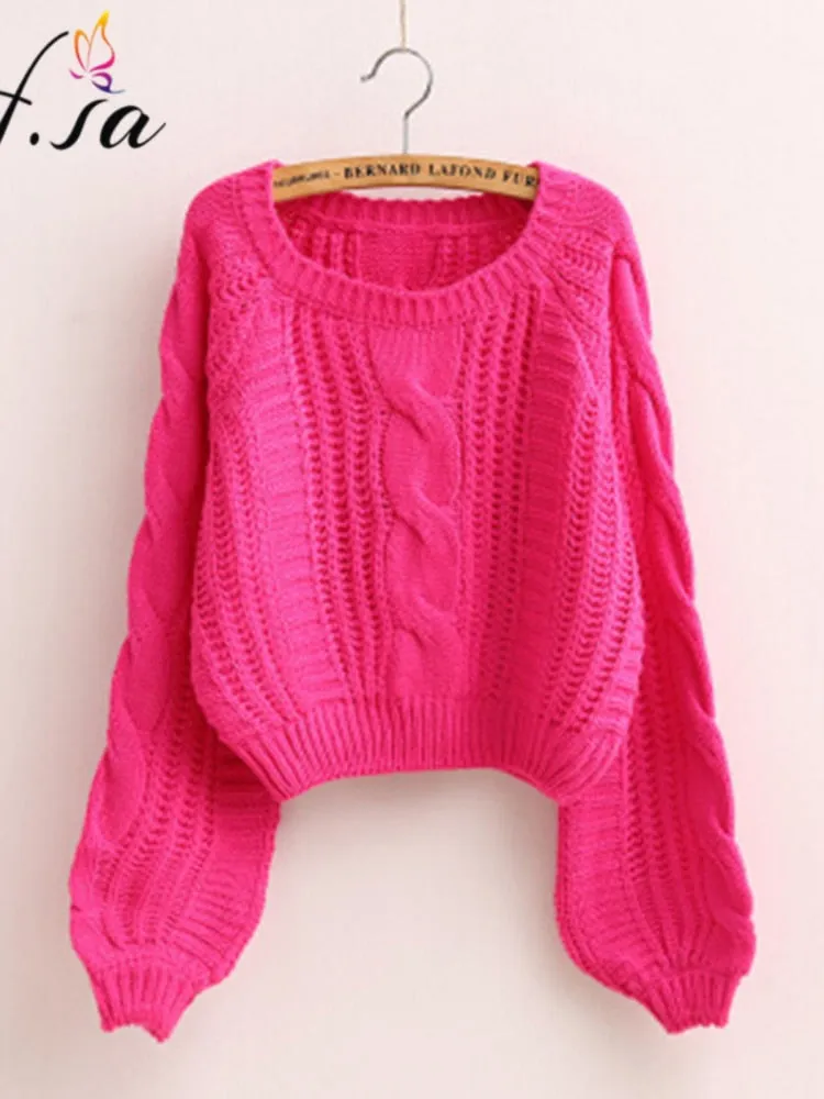 Chic Candy Twist Color Short Sweater
