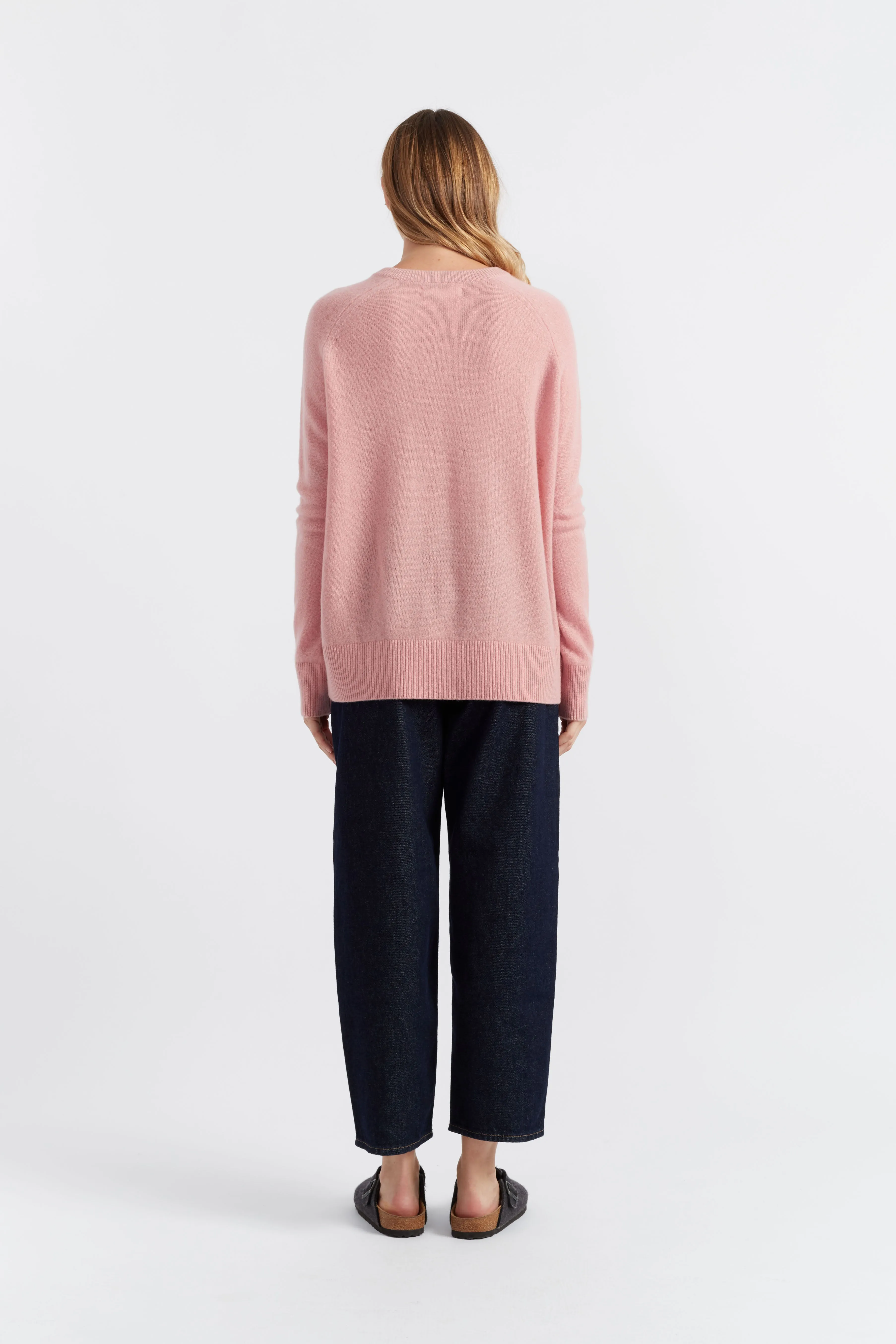 Clay-Pink Cloud Cashmere Slouchy Sweater