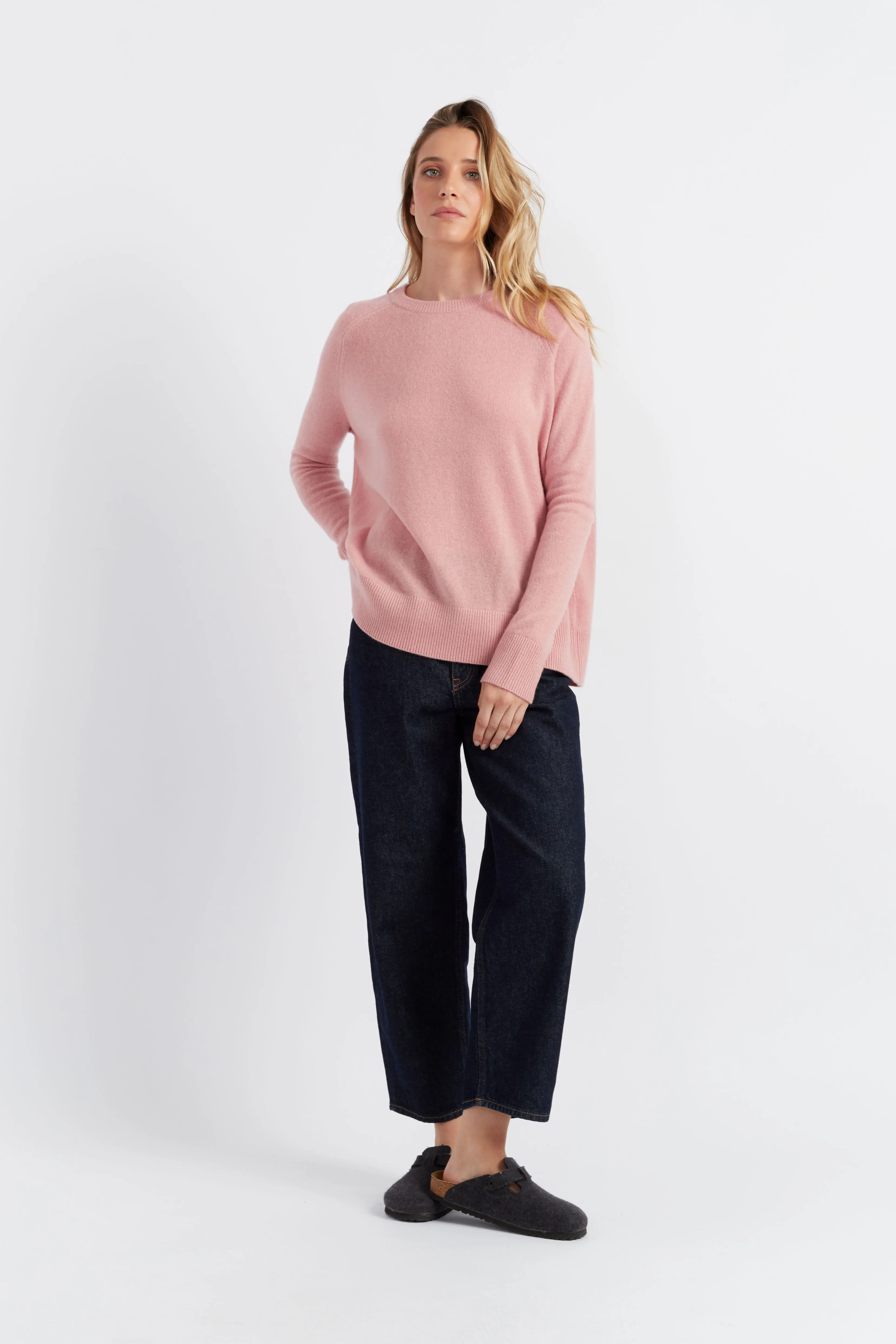 Clay-Pink Cloud Cashmere Slouchy Sweater