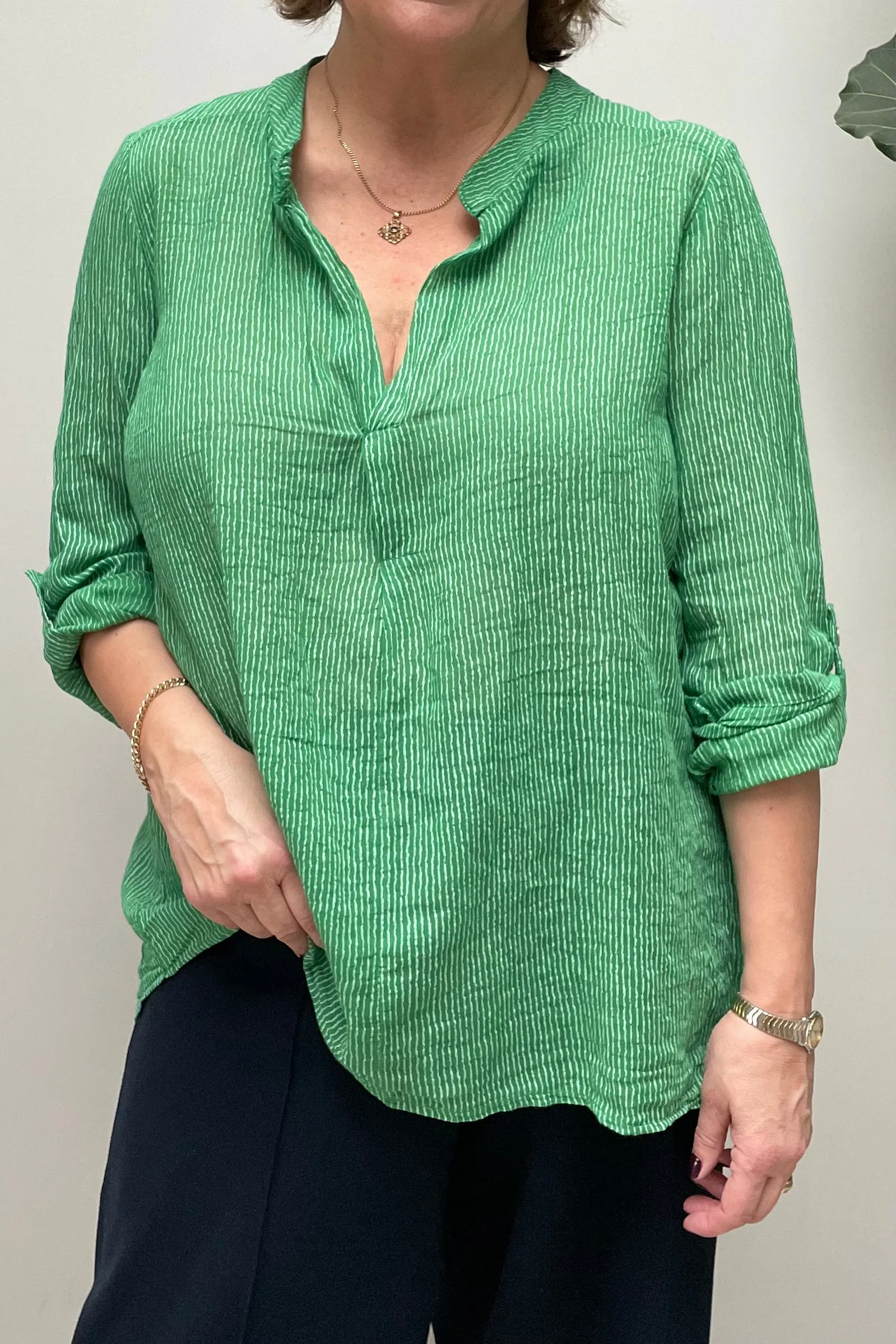 Clover Stripe Cotton Shirt