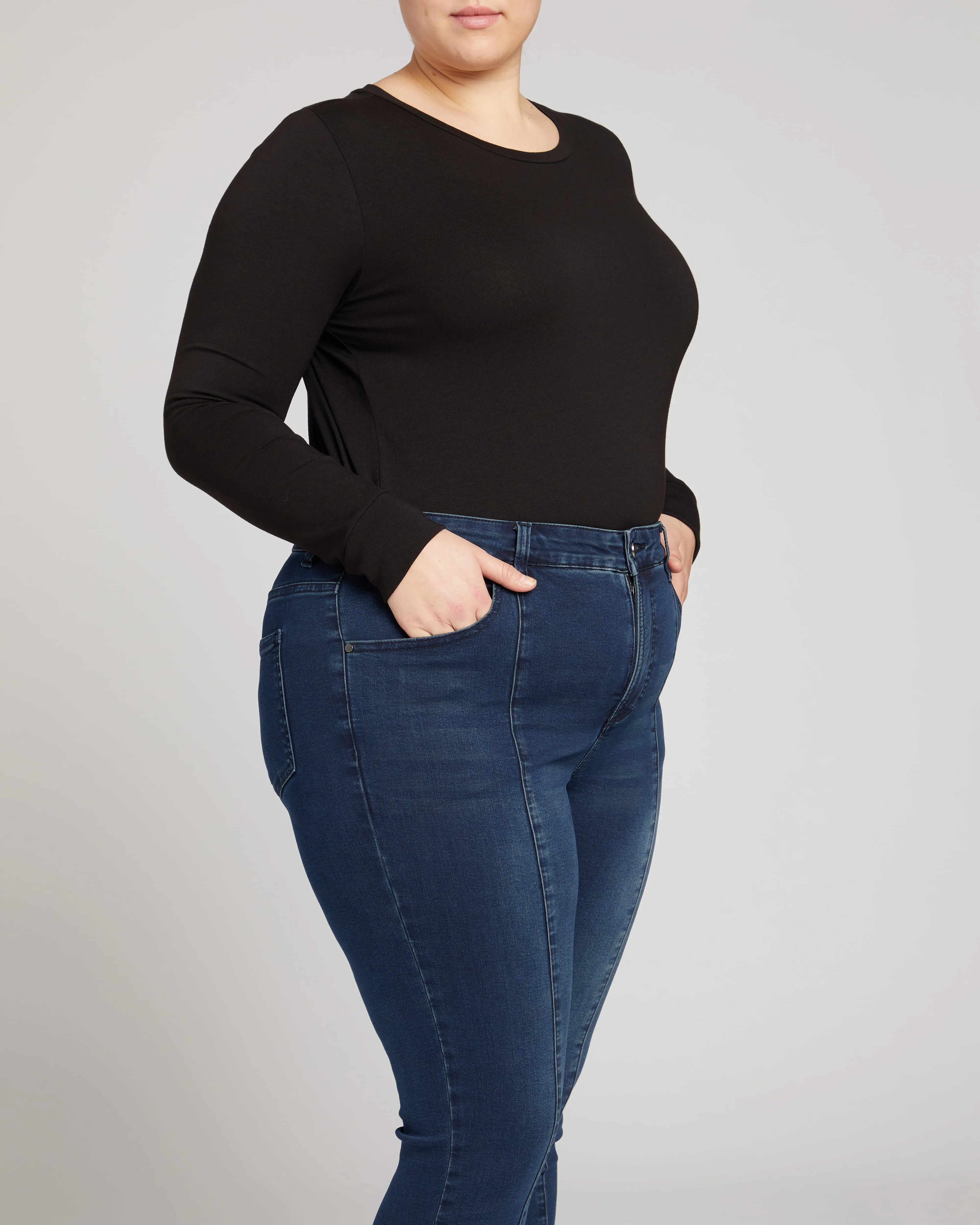 Debbie High Rise Seam Skinny Jeans - Indigo Ink