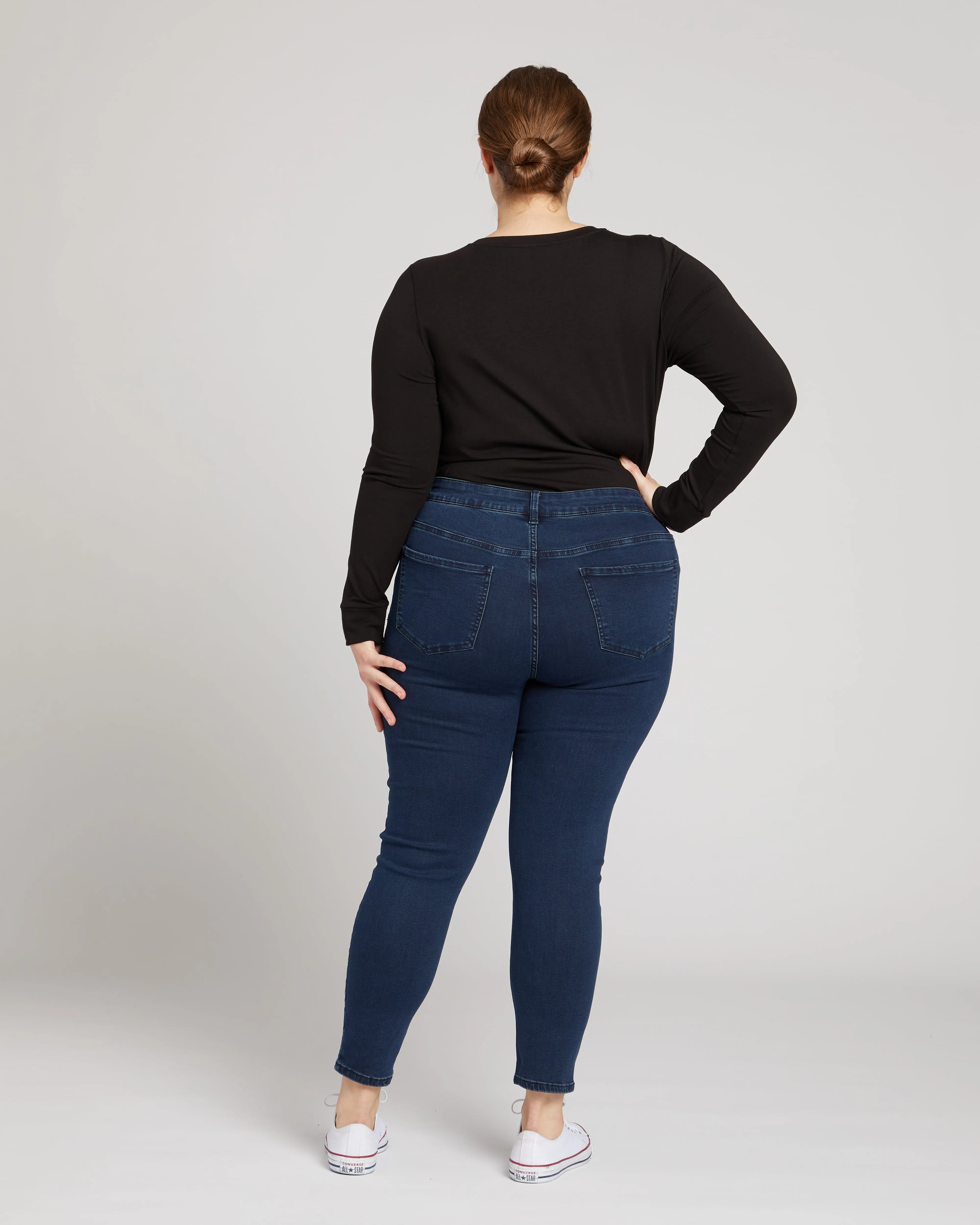 Debbie High Rise Seam Skinny Jeans - Indigo Ink