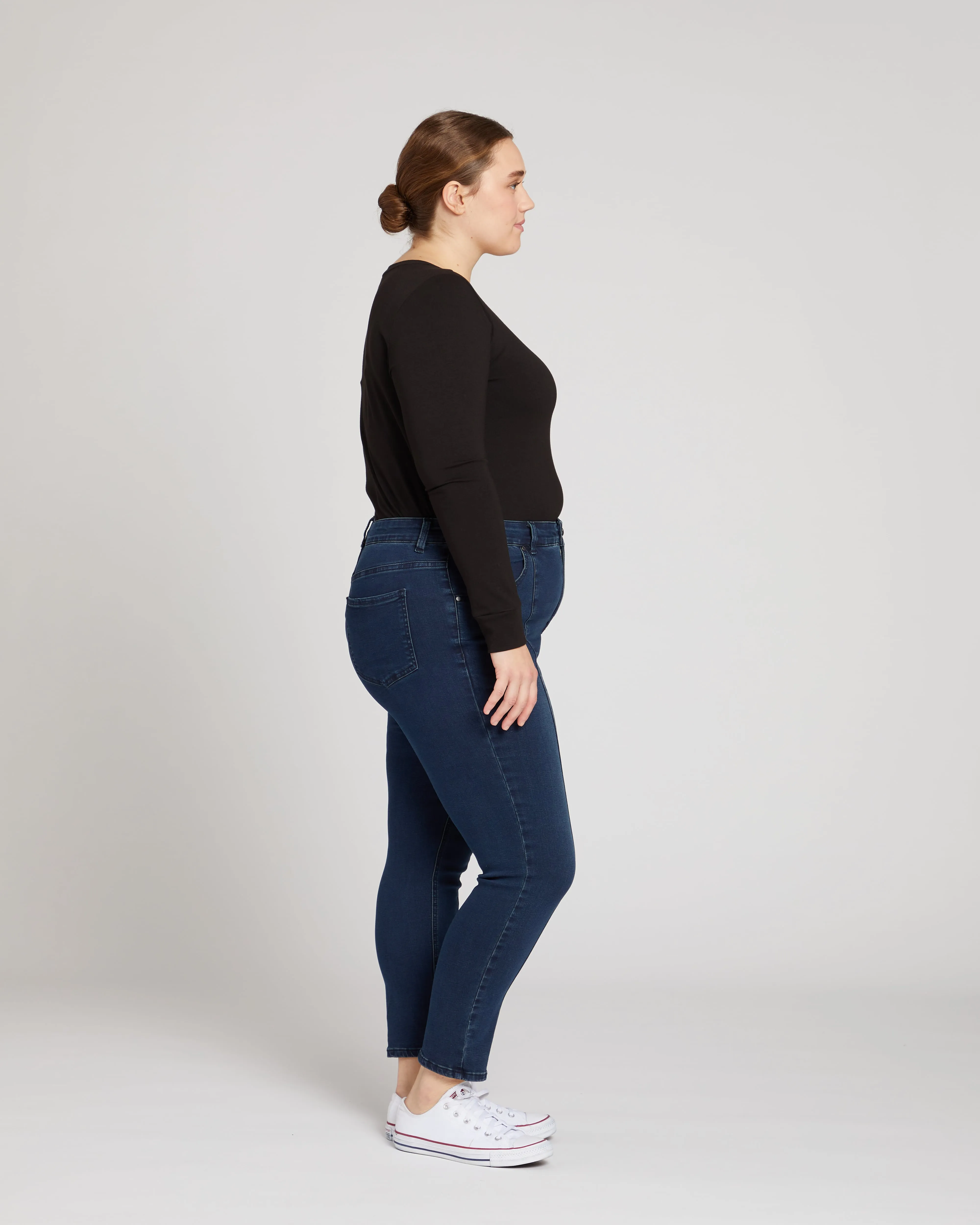 Debbie High Rise Seam Skinny Jeans - Indigo Ink