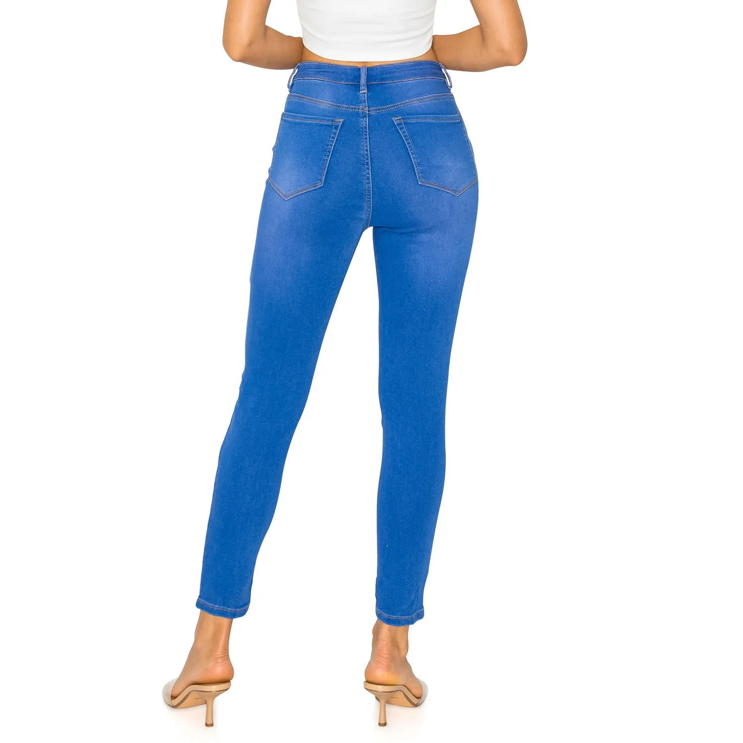 Denim Daydream Manhattan Super High-Rise Ankle Skinny Jeans - Pale Blue