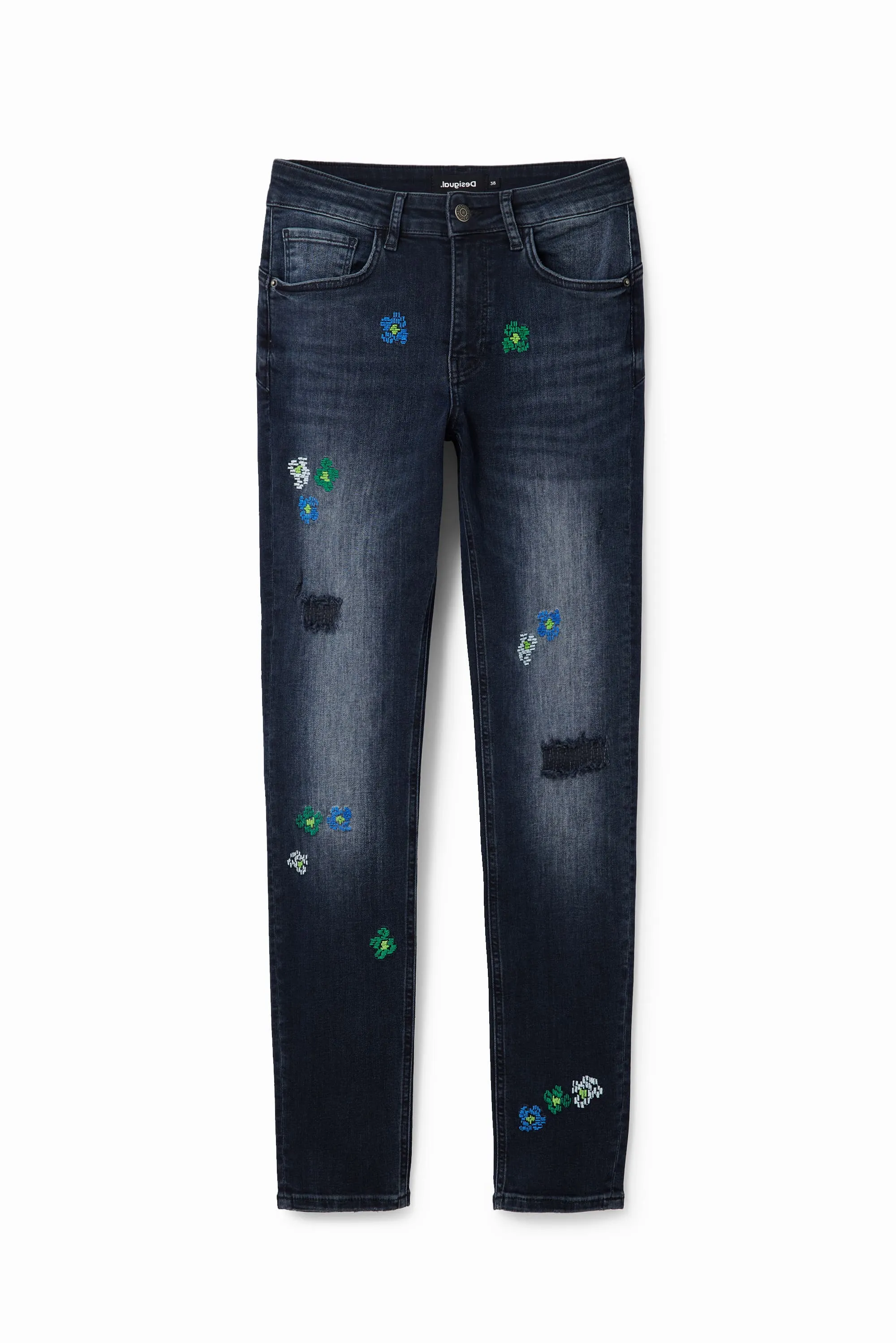 Desigual Bruselas Embroidered Push Up Skinny Jeans 23WWDD17