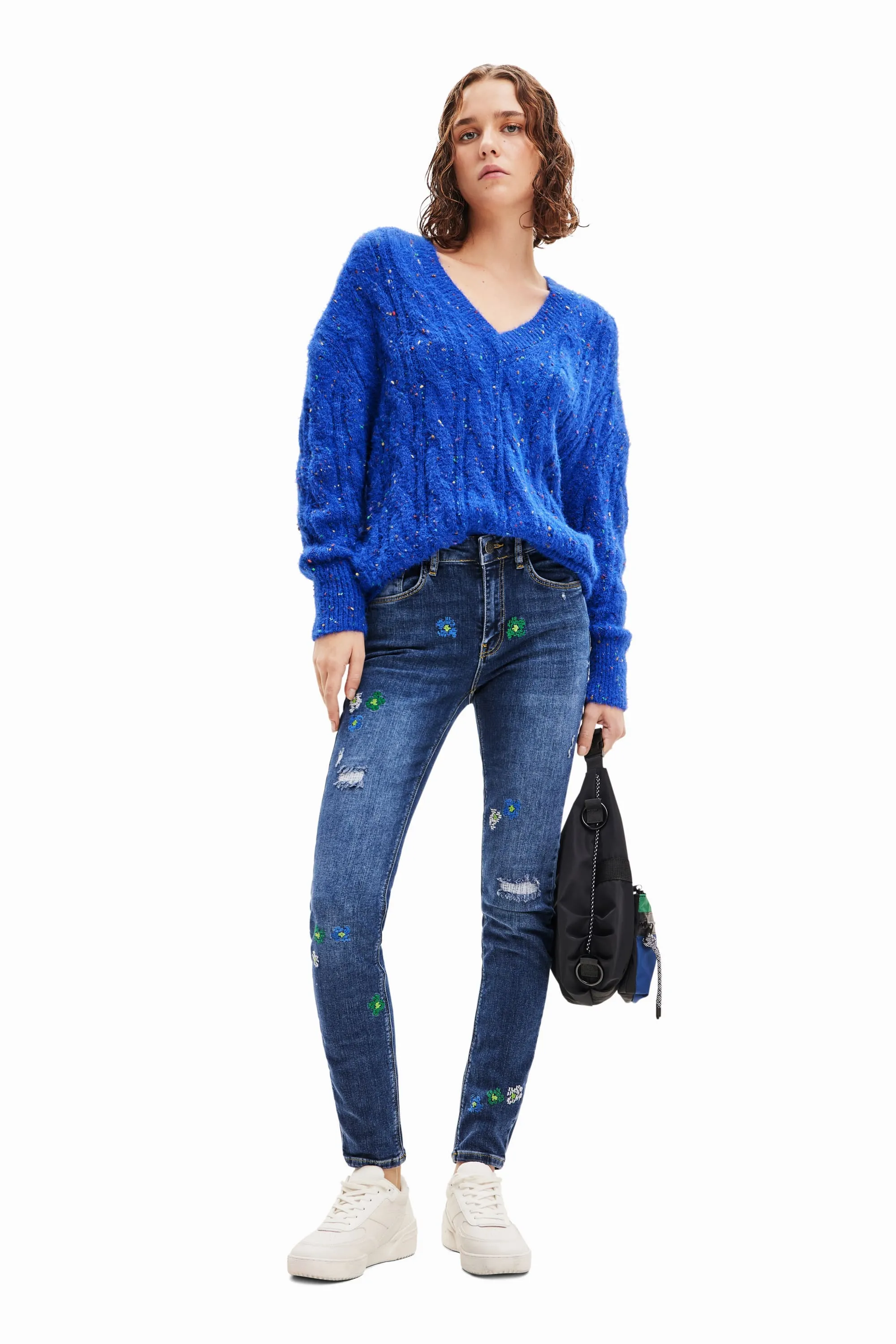 Desigual Bruselas Embroidered Push Up Skinny Jeans 23WWDD17