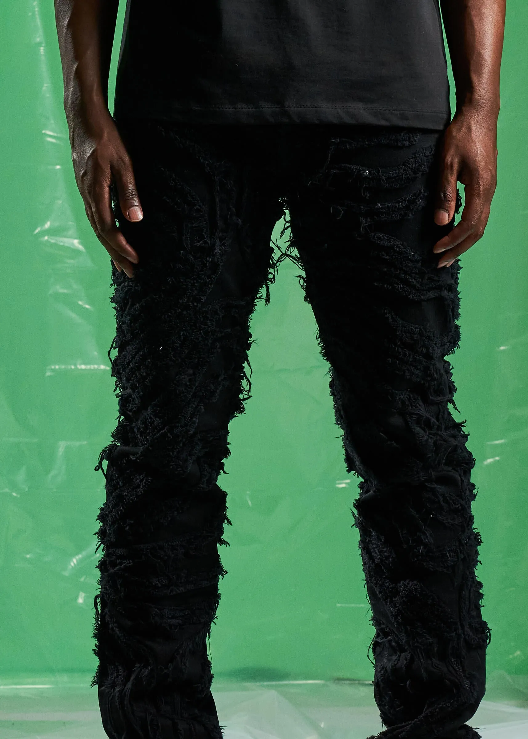 Embellish Jenson Black Ripped Denim Jeans (EMBSPR24-002)