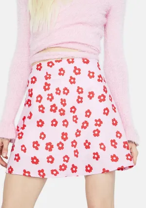 Floral Swirl A Line Mini Skirt