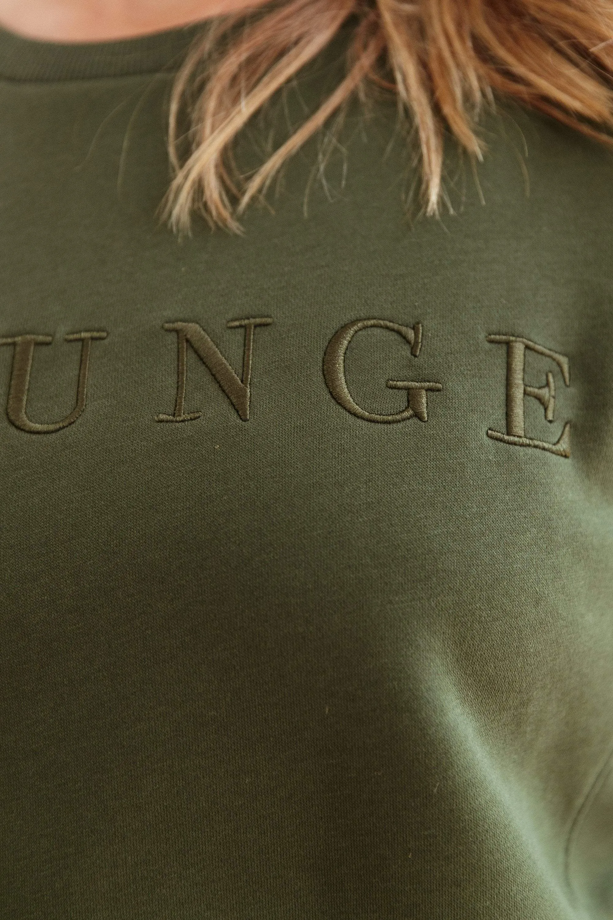 Forest Green Cropped Oversized Sweatshirt