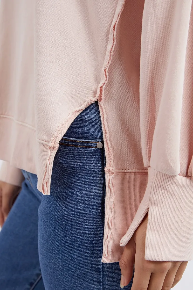Foxwood - Oversized Crew - Peach Pink