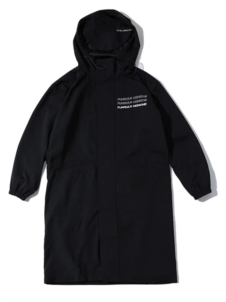 FRLMK ABNORMAL COLLECTION RETRO LONG TRENCH BLACK UNISEX JACKET