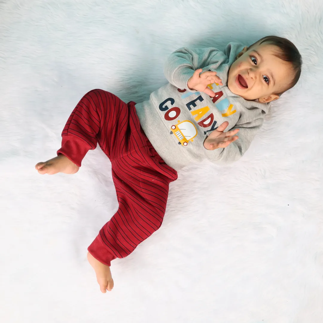 Grey Ready Steady Go Hoodie Sweatshirt   Joggers Set (3-6m)