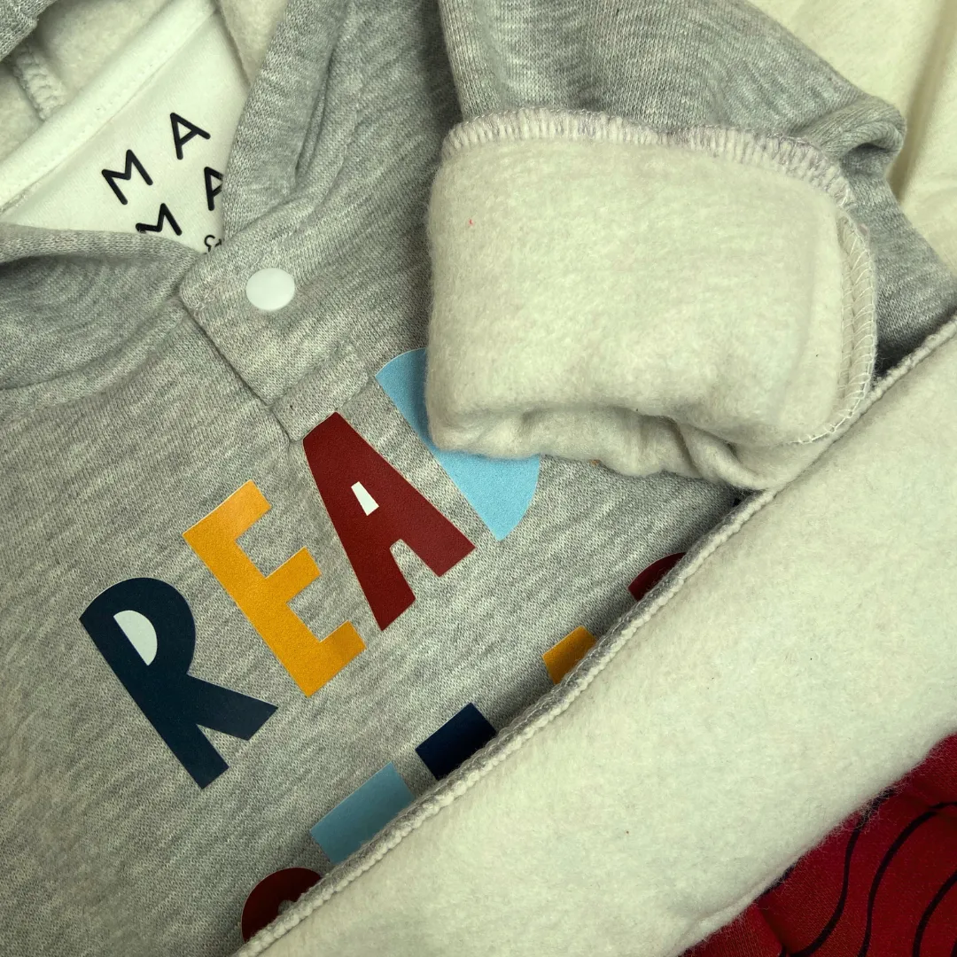 Grey Ready Steady Go Hoodie Sweatshirt   Joggers Set (3-6m)