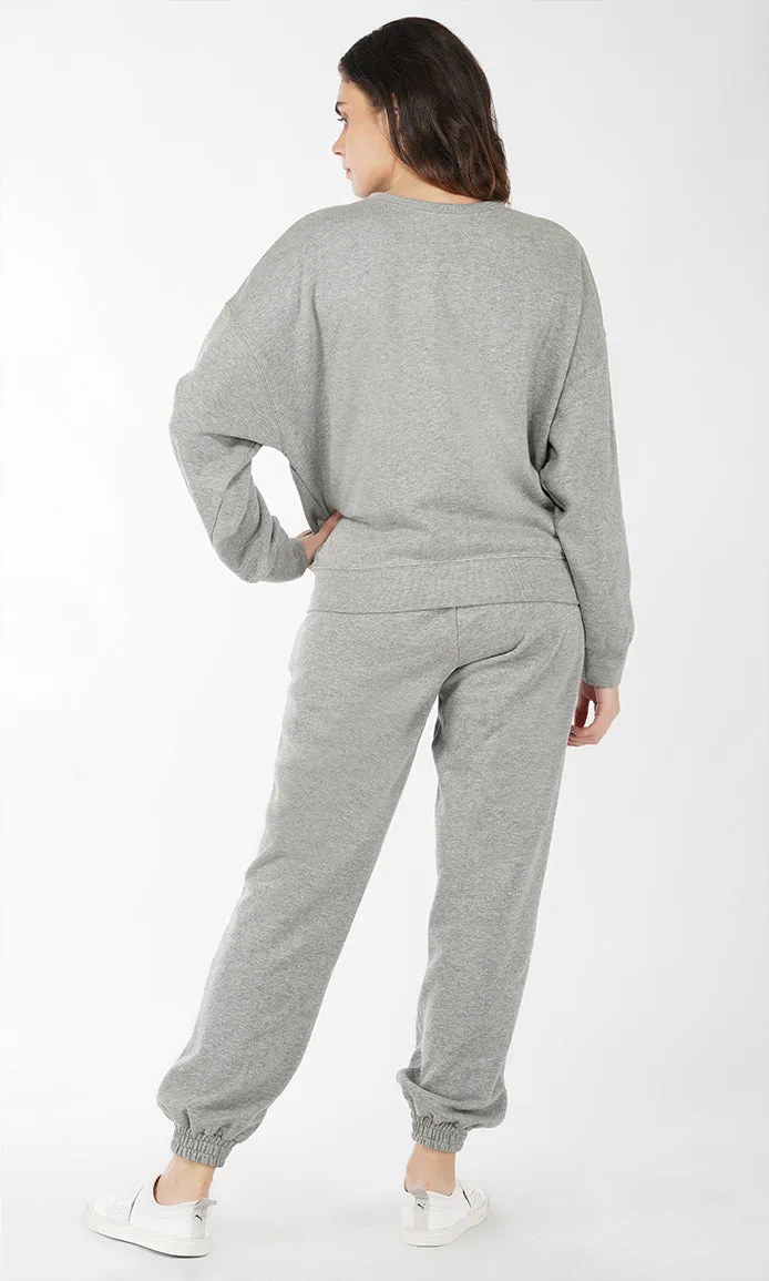 Grey Soft Touch Cotton Fleece Joggers