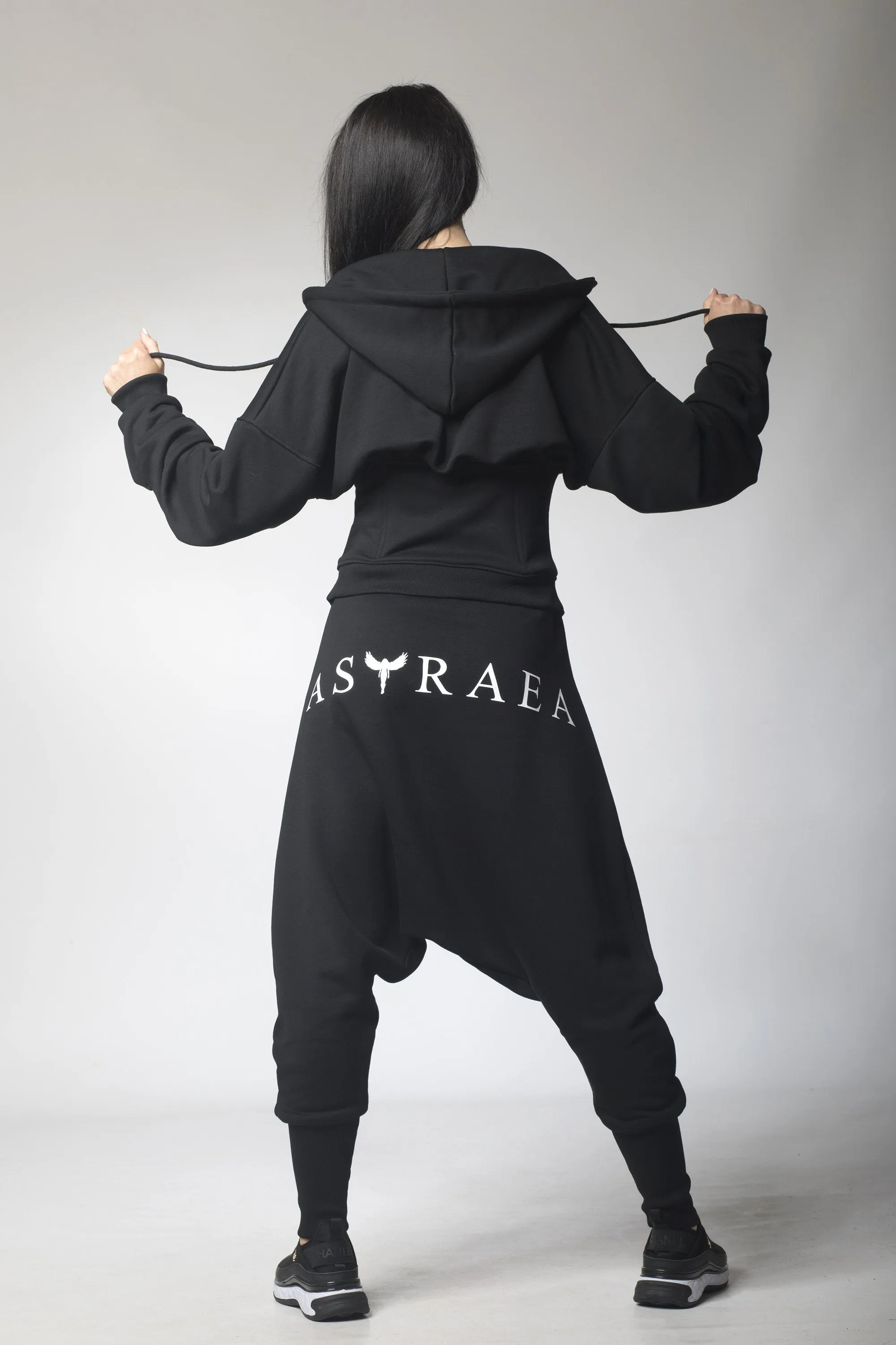 Hoodie and Drop Crotch Pants Set