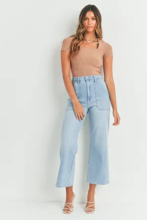 Hr Cargo Pocket Wide Leg Denim