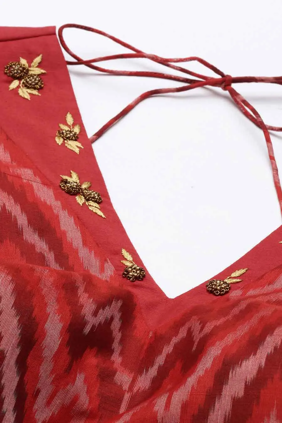 Ikat Silk Long Blouse Top