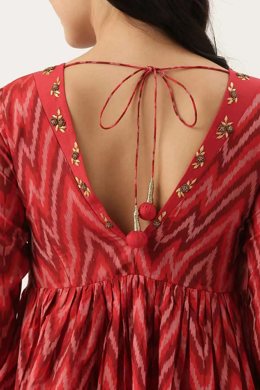Ikat Silk Long Blouse Top