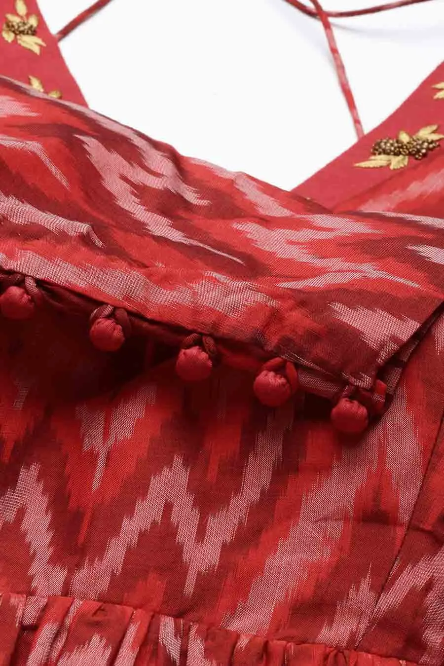 Ikat Silk Long Blouse Top