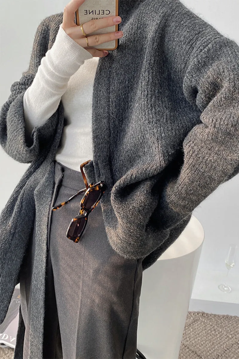 Lazy style loose sweater coat