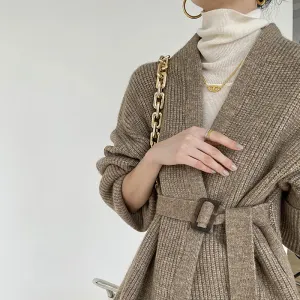 Lazy style loose sweater coat