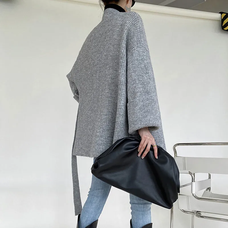 Lazy style loose sweater coat