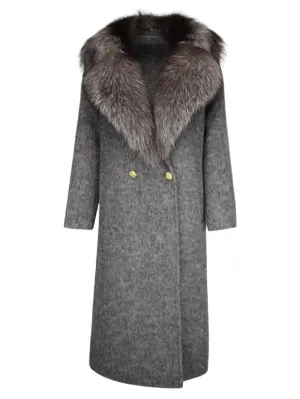 Luxurious Natural Fox Fur Collar Wool Coat for Women – 2024 Thick Warm Long Winter Jacket, Elegant Streetwear Outerwear