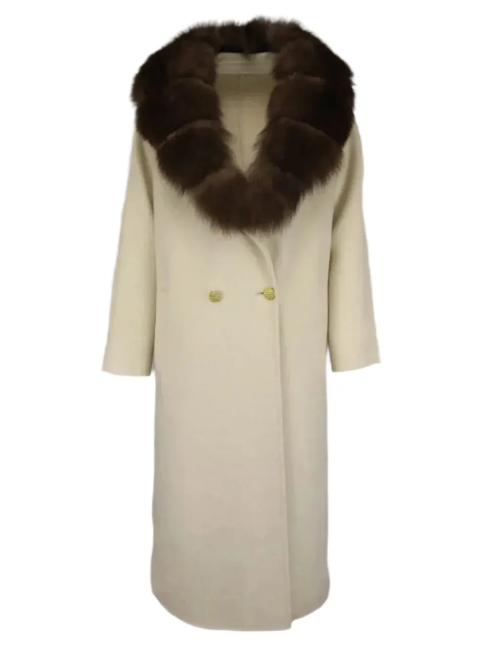 Luxurious Natural Fox Fur Collar Wool Coat for Women – 2024 Thick Warm Long Winter Jacket, Elegant Streetwear Outerwear