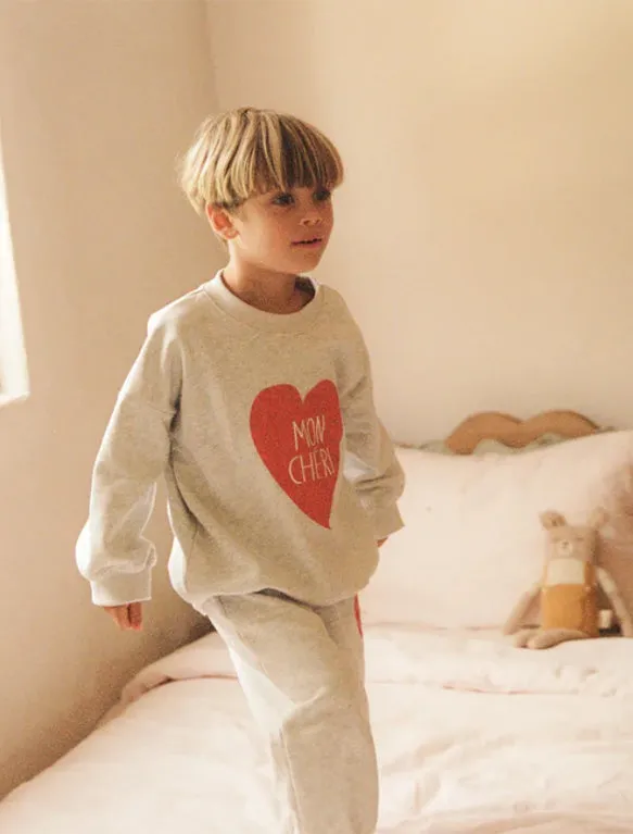 Mon Chéri Sweatshirt in Heather Grey