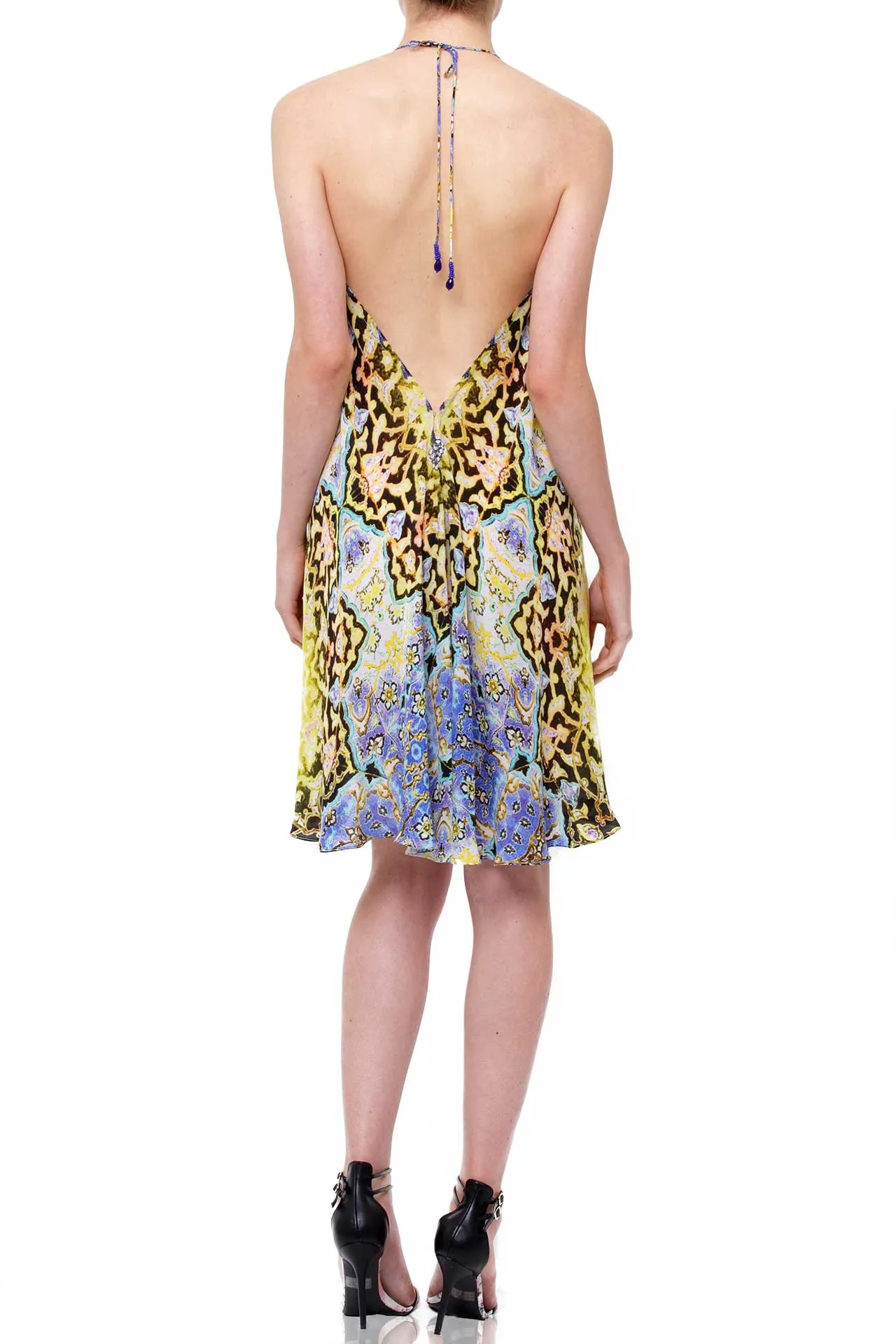 Multi Wear Short Dress In Purple Print