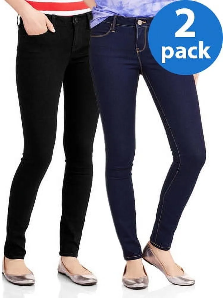 No Boundaries Juniors Classic Skinny Jeans, 2-Pack, Sizes 1-17