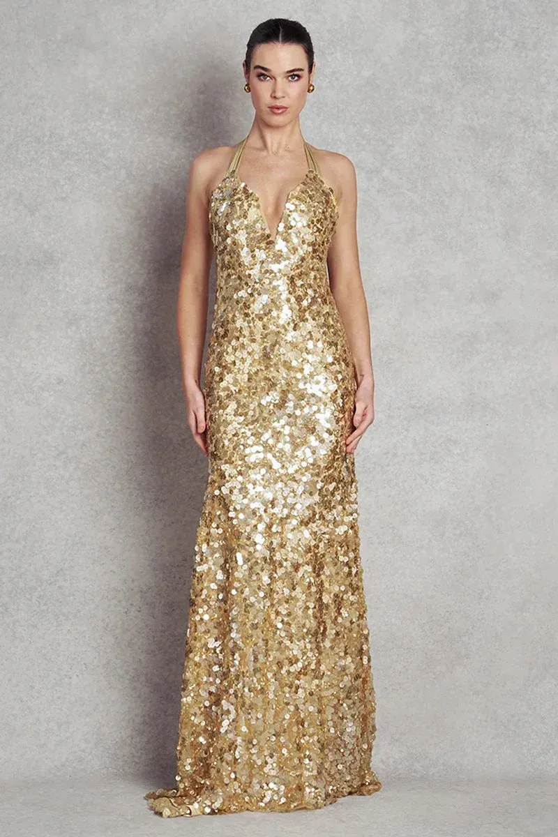 Ocean Magic Gown - Gold Sequins