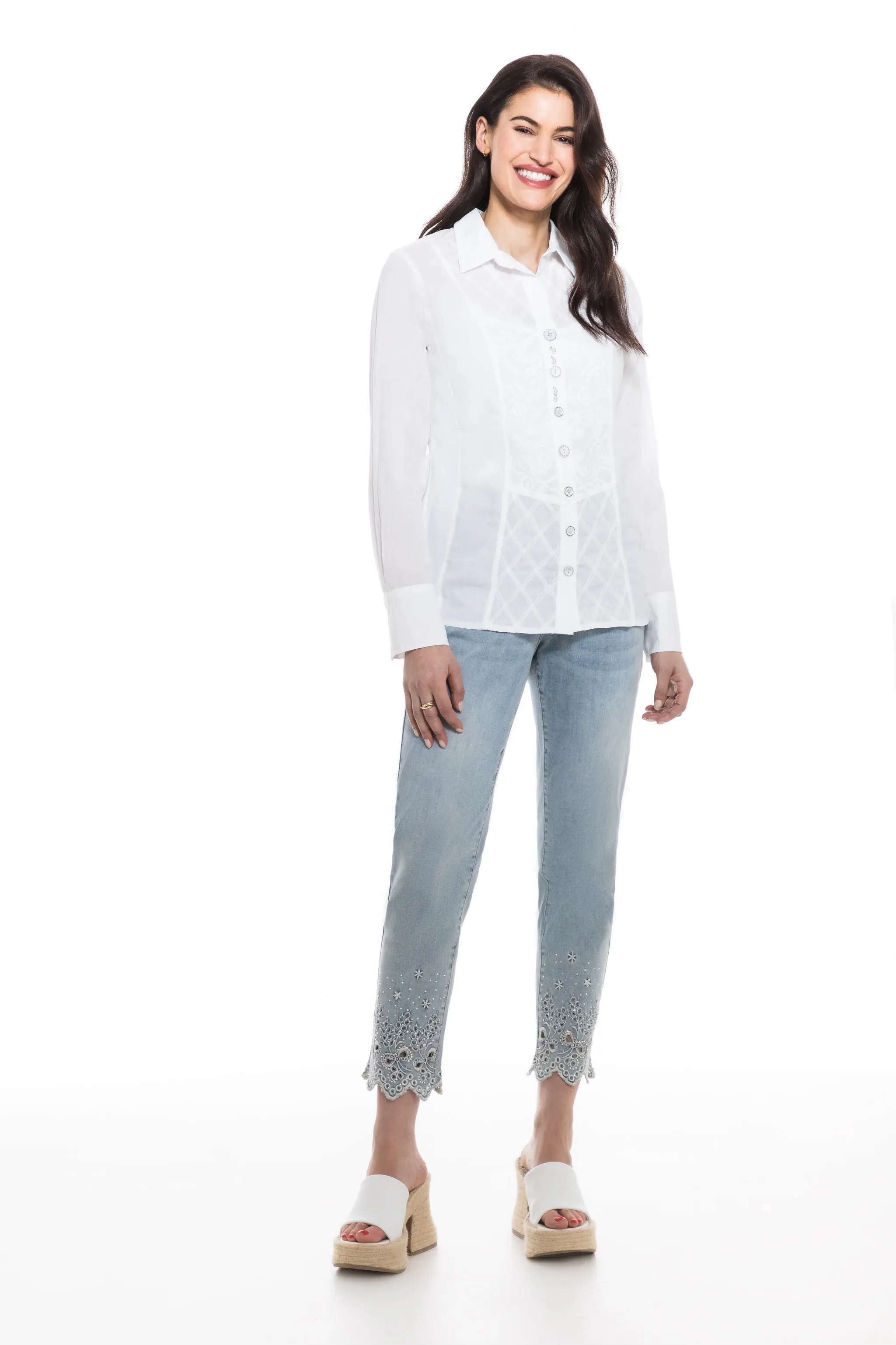 Orly - Ankle Jean with Embroidery
