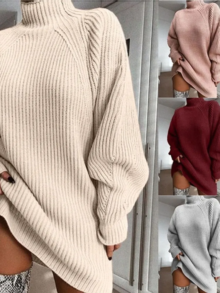 Oversized Knitted Turtleneck Sweater