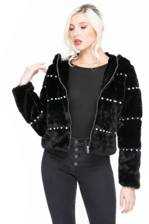 Precious As A Pearl Hooded Jacket - Black