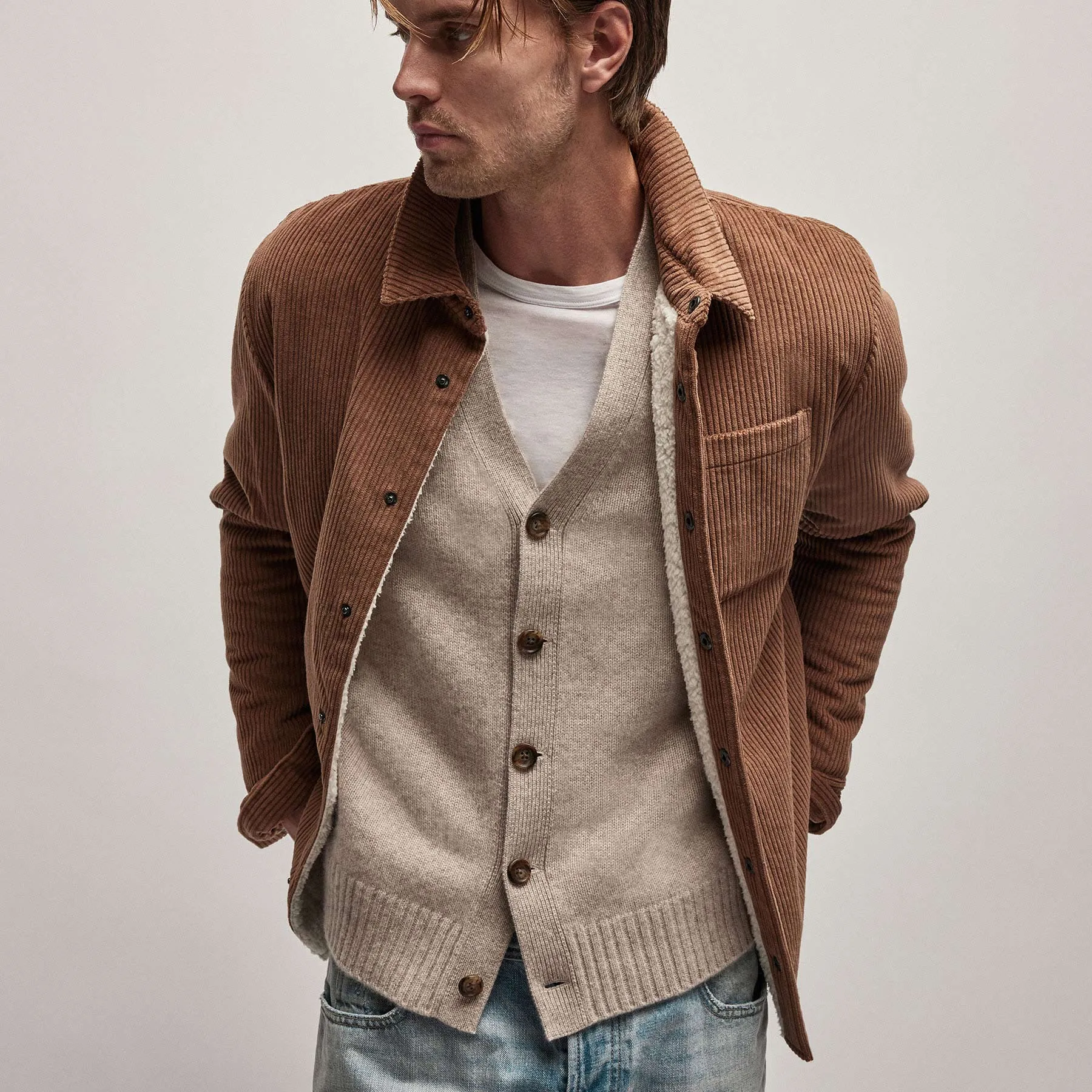 Recycled Cashmere Cardigan - Stone