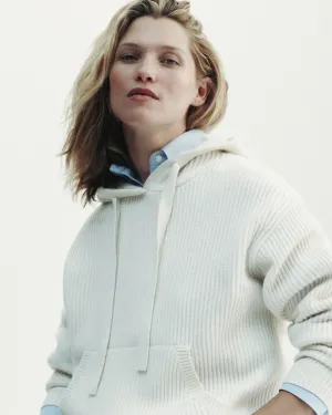 Ribbed Hoodie in Cashmere