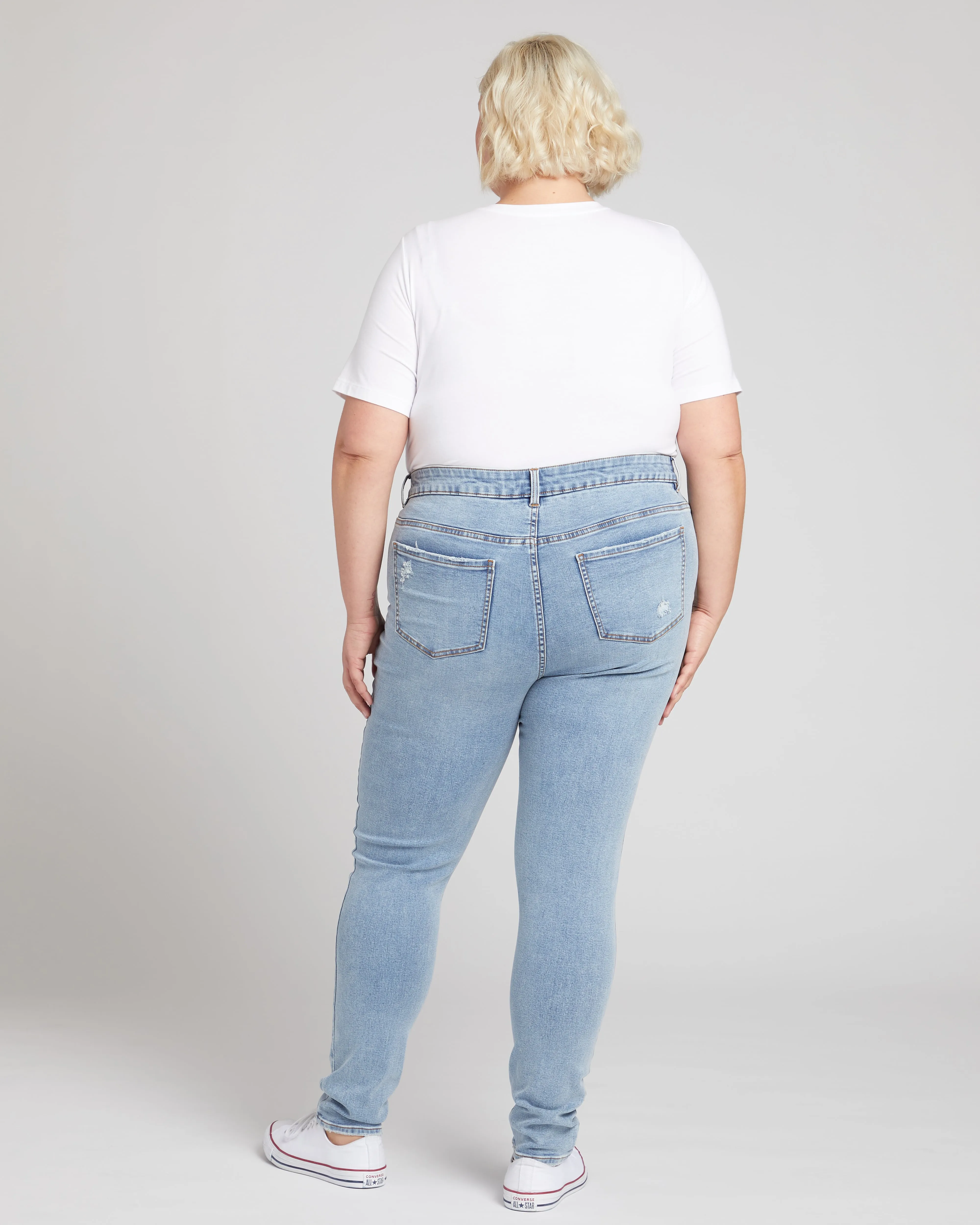 Seine High Rise Skinny Jeans 32 Inch - Distressed Light Blue