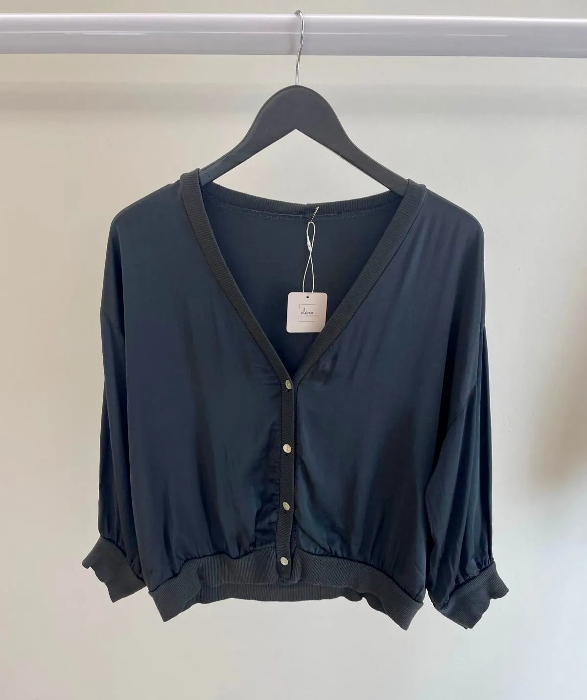 Silk Button Front Blouse